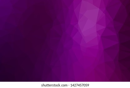 Dark Purple vector abstract mosaic pattern. Triangular geometric sample with gradient.  Completely new design for your business.