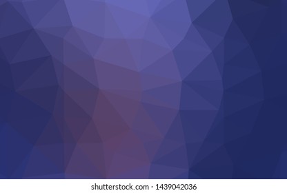 Dark Purple vector abstract mosaic background. Triangular geometric sample with gradient.  Triangular pattern for your business design.