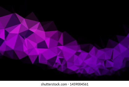 Dark Purple vector abstract mosaic pattern. Triangular geometric sample with gradient.  Brand new style for your business design.