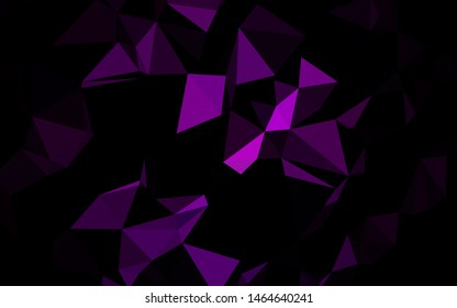 Dark Purple vector abstract mosaic backdrop. Geometric illustration in Origami style with gradient. Triangular pattern for your business design.