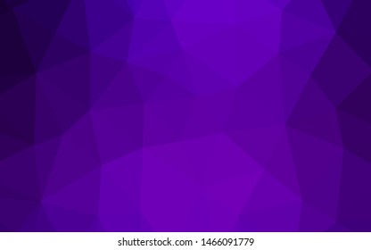 Dark Purple vector abstract mosaic backdrop. Colorful illustration in abstract style with gradient. Triangular pattern for your business design.