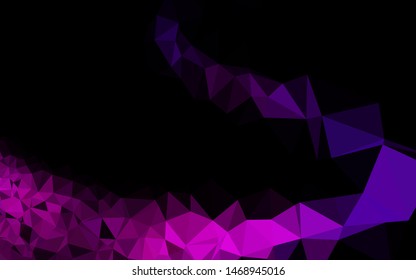 Dark Purple vector abstract mosaic background. Modern geometrical abstract illustration with gradient. Triangular pattern for your business design.