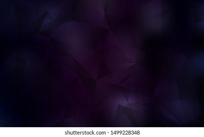 Dark Purple vector abstract mosaic backdrop. Triangular geometric sample with gradient.  A completely new design for your leaflet.
