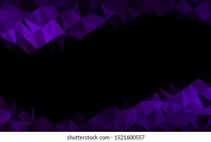Dark Purple vector abstract mosaic pattern. Colorful illustration in Origami style with gradient.  Template for a cell phone background.