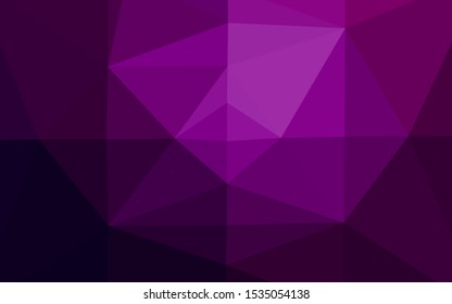 Dark Purple vector abstract mosaic backdrop. Shining illustration, which consist of triangles. The best triangular design for your business.