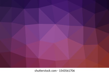 Dark Purple vector abstract mosaic pattern. Brand new colorful illustration in with gradient. The best triangular design for your business.