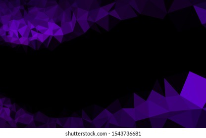 Dark Purple vector abstract mosaic backdrop. Glitter abstract illustration with an elegant design. The best triangular design for your business.