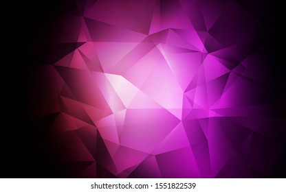 Dark Purple vector abstract mosaic pattern. Geometric illustration in Origami style with gradient.  Pattern for a brand book's backdrop.