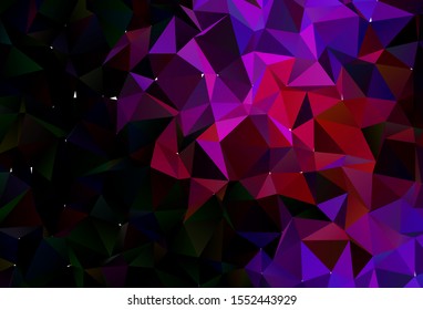 Dark Purple vector abstract mosaic backdrop. A completely new color illustration in a vague style. Triangular pattern for your business design.