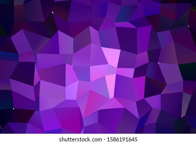 Dark Purple vector abstract mosaic background. A completely new color illustration in a polygonal style. Pattern for a brand book's backdrop.