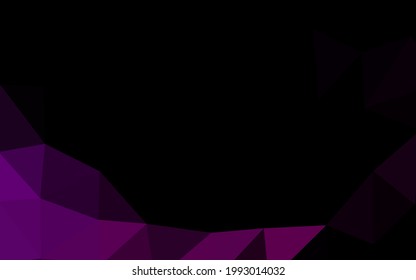 Dark Purple vector abstract mosaic pattern. Triangular geometric sample with gradient.  Template for a cell phone background.