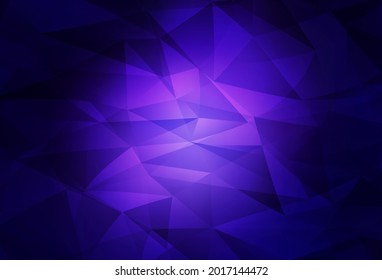Dark Purple vector abstract mosaic background. Colorful illustration in abstract style with triangles. Polygonal design for your web site.