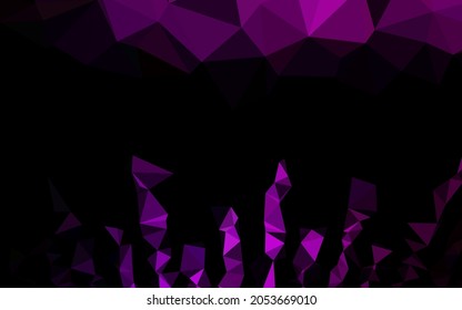 Dark Purple vector abstract mosaic pattern. Brand new colorful illustration in with gradient. The best triangular design for your business.