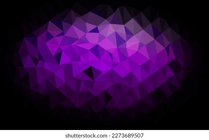 Dunkelviolett, Vektorgrafik, abstrakte Mosaikhintergrund. Leuchtende Illustration, die aus Dreiecken besteht. Vorlage für einen Handyhintergrund.