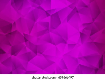 Dark Purple vector abstract mosaic template. Creative illustration in halftone style with gradient. Triangular pattern for your business design.