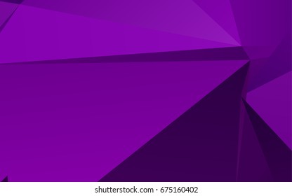 Dark Purple vector abstract mosaic template. Shining illustration, which consist of triangles. Triangular pattern for your business design.
