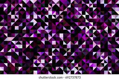 Dark Purple vector abstract mosaic template. Geometric illustration in Origami style with gradient.  The best triangular design for your business.