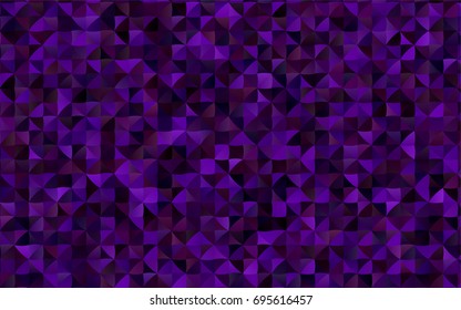 Dark Purple vector abstract mosaic pattern. A vague abstract illustration with gradient. The best triangular design for your business.