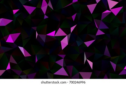 Dark Purple vector abstract mosaic background. Creative illustration in halftone style with gradient. Triangular pattern for your business design.