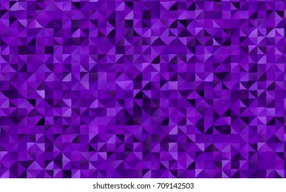 Dark Purple vector abstract mosaic template. Glitter abstract illustration with an elegant design. Triangular pattern for your business design.