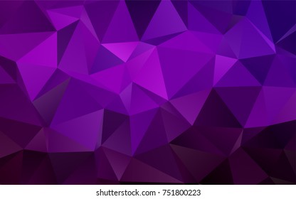 Dark Purple vector abstract mosaic pattern. Geometric illustration in Origami style with gradient.  A completely new template for your business design.