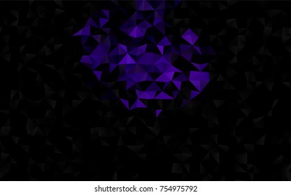 Dark Purple vector abstract mosaic template. Creative geometric illustration in Origami style with gradient. The completely new template can be used for your brand book.