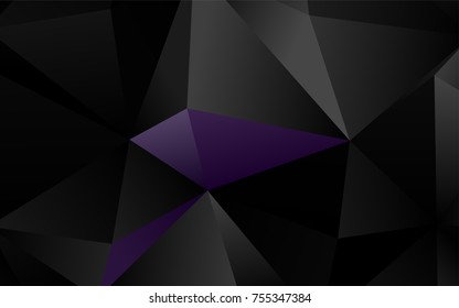 Dark Purple vector abstract mosaic background. Triangular geometric sample with gradient.  A completely new design for your business.