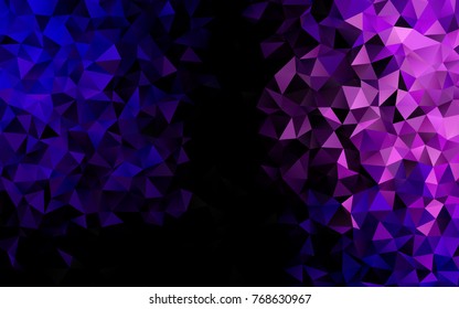 Dark Purple vector abstract mosaic pattern. A vague abstract illustration with gradient. The best triangular design for your business.