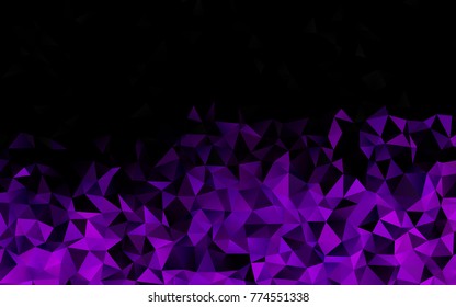 Dark Purple vector abstract mosaic background. Triangular geometric sample with gradient.  The elegant pattern can be used as part of a brand book.