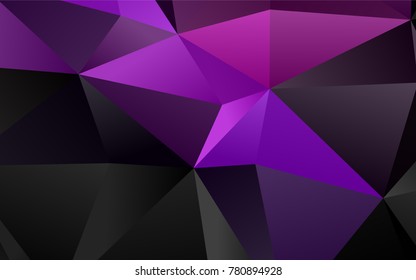 Dark Purple vector abstract mosaic template. Shining colored illustration in a brand-new style. Triangular pattern for your business design.