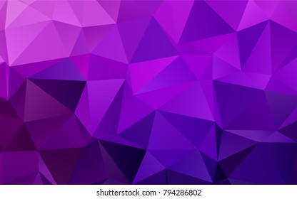 Dark Purple vector abstract mosaic background. A completely new color illustration in a vague style. Triangular pattern for your business design.