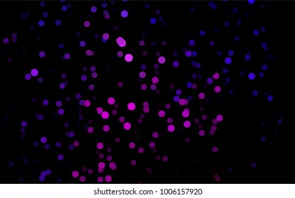Dark Purple vector abstract pattern with circles. Geometry template for your business design. Background with colored spheres.
