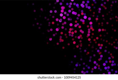 Dark Purple vector abstract pattern with circles. Geometry template for your business design. Background with colored spheres.
