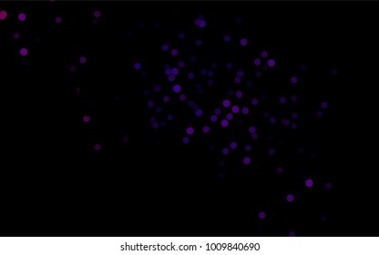 Dark Purple vector abstract pattern with circles. Geometry template for your business design. Background with colored spheres.