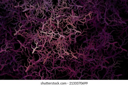 Dark Purple vector abstract pattern with leaves, branches. Colorful illustration in doodle style with leaves, branches. Hand painted design for web, leaflets.