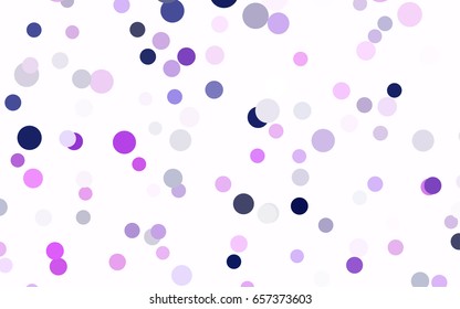 Dark Purple vector abstract pattern with circles. Geometry template for your business design. Background with colored spheres.