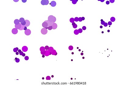 Dark Purple vector abstract pattern with circles. Geometry template for your business design. Background with colored spheres.