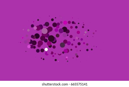 Dark Purple vector abstract pattern with circles. Geometry template for your business design. Background with colored spheres.