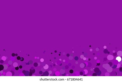 Dark Purple vector abstract pattern with circles. Geometry template for your business design. Background with colored spheres.