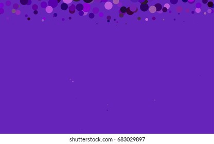 Dark Purple vector abstract pattern with circles. Geometry template for your business design. Background with colored spheres.