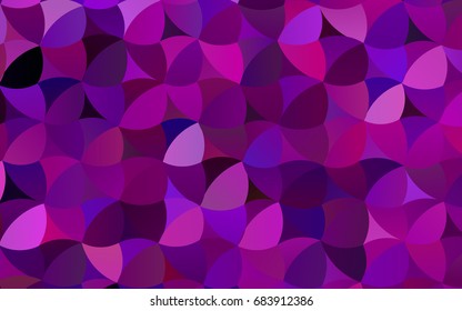 Dark Purple vector abstract pattern with circles. Geometry template for your business design. Background with colored spheres.