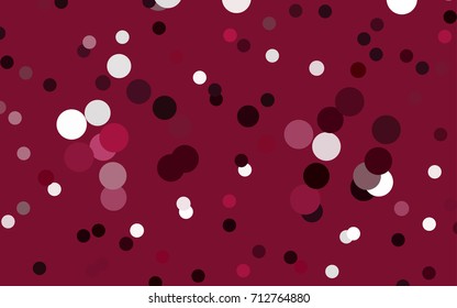 Dark Purple vector abstract pattern with circles. Geometry template for your business design. Background with colored spheres.