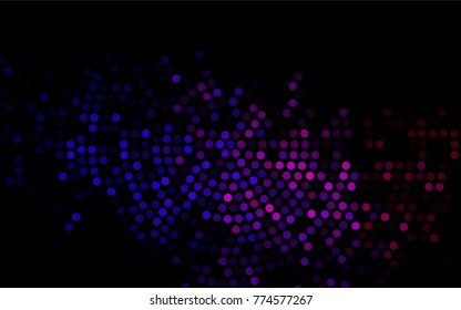 Dark Purple vector abstract pattern with circles. Geometry template for your business design. Background with colored spheres.