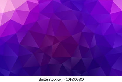 Dark Purple vector abstract polygonal background. Triangular geometric sample with gradient.  A completely new template for your business design.
