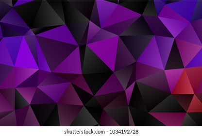 Dark Purple vector abstract polygonal background. Geometric illustration in Origami style with gradient.  The polygonal design can be used for your web site.