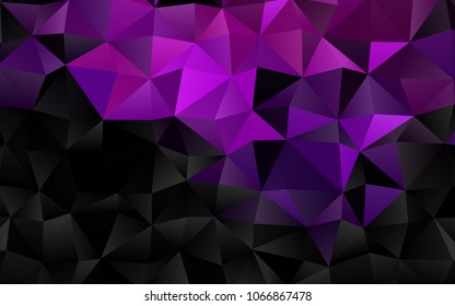 Dark Purple vector abstract polygonal template. Glitter abstract illustration with an elegant design. A completely new design for your business.