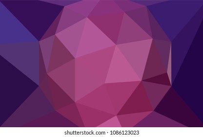 Dark Purple vector abstract polygonal pattern. Geometric illustration in Origami style with gradient.  Completely new template for your banner.