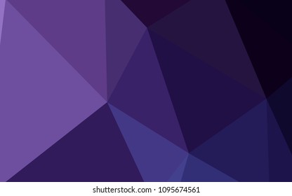 Dark Purple vector abstract polygonal background. Shining colorful illustration with triangles. Triangular pattern for your design.