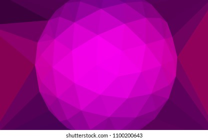 Dark Purple vector abstract polygonal template with a gem in a centre. Illustration in abstract style with triangles. Triangular pattern for your design.
