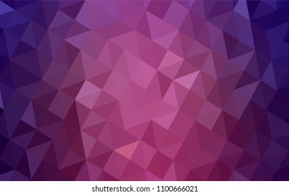 Dark Purple vector abstract polygonal template. Elegant bright polygonal illustration with gradient. A completely new design for your leaflet.